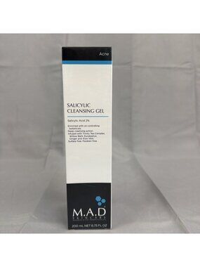 M.A.D. Skincare Salicylic Cleansing Gel 6.75 fl oz  Full Size, NEW Sealed
